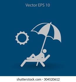 Sunbed vector illustration