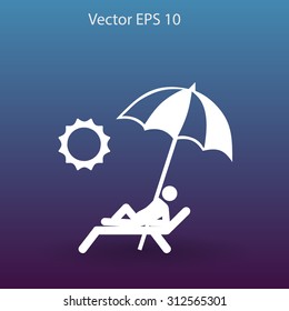 Sunbed vector illustration