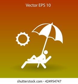 Sunbed vector illustration