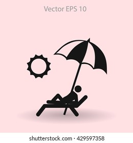 Sunbed vector illustration