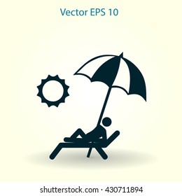 Sunbed vector illustration