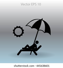 Sunbed vector illustration