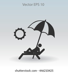 Sunbed vector illustration