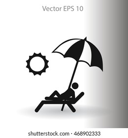 Sunbed vector illustration