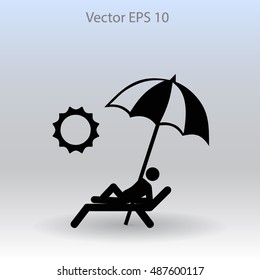 Sunbed vector illustration