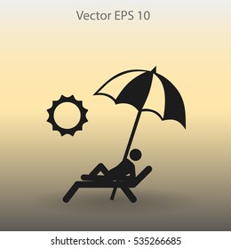 Sunbed vector illustration