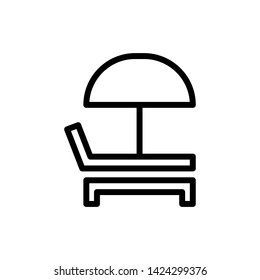 sunbed vector line icon illustration eps 10