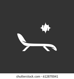 Sunbed vector logo illustration isolated sign symbol. Icon pictogram for web graphics