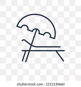 Sunbed vector outline icon isolated on transparent background, high quality linear Sunbed transparency concept can be used web and mobile