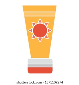 Sunblock in a bottle. Cosmetics for sunbathing. Protection from sunlight. Sun tan and tanning.