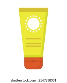 sunblock bottle icon on white background