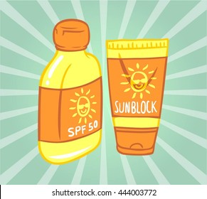 SUNBLOCK CARTOON VECTOR summer season