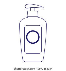 sunblock cream bottle icon over white background, flat design, vector illustration