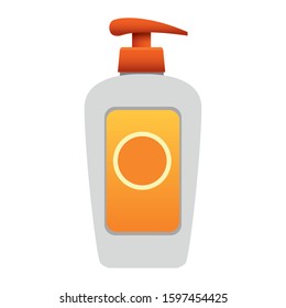 sunblock cream bottle icon over white background, colorful design, vector illustration