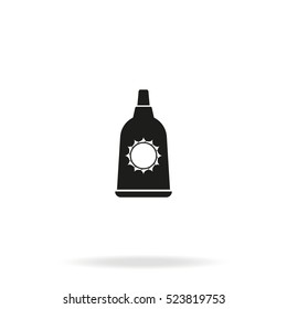 Sunblock cream bottles icon.