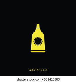 Sunblock cream bottles icon.