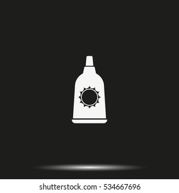 Sunblock cream bottles icon.