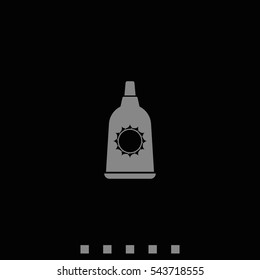 Sunblock cream bottles icon.