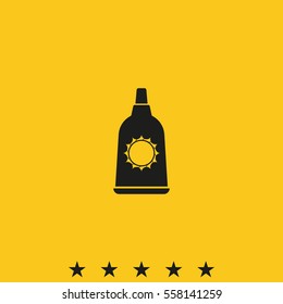 Sunblock cream bottles icon.