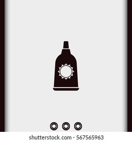 Sunblock cream bottles icon.