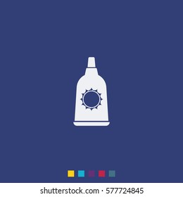 Sunblock cream bottles icon.