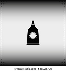 Sunblock cream bottles icon.