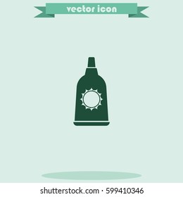 Sunblock cream bottles icon.