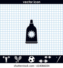 Sunblock cream bottles icon.