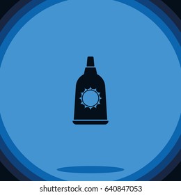 Sunblock cream bottles icon.
