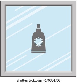 Sunblock cream bottles icon.