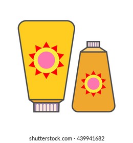 Sunblock Cream Line Icon