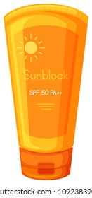 Sunblock Cream on White Background illustration