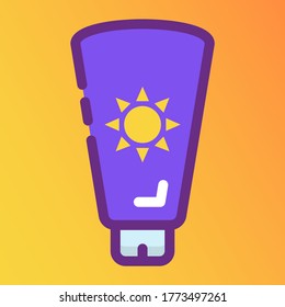 Sunblock icon in editable flat style 