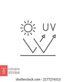 Sunblock icon. Simple outline style. Sun protective surface, ultraviolet, UV, anti, solar, light, lightweight, UVA, UVB, spf. Vector illustration isolated on white background. Editable stroke EPS 10