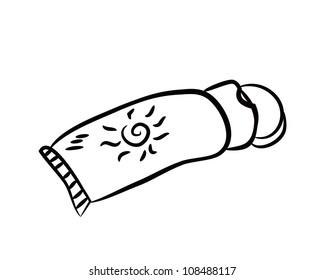 sunblock lotion doodle