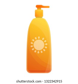 Sunblock lotion icon. Cartoon of sunblock lotion vector icon for web design isolated on white background
