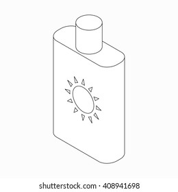 Sunblock lotion icon, isometric 3d style