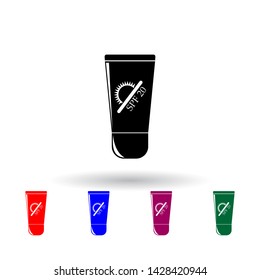 sunblock multi color icon. Elements of beach holidays set. Simple icon for websites, web design, mobile app, info graphics