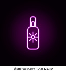 sunblock neon icon. Elements of camping set. Simple icon for websites, web design, mobile app, info graphics