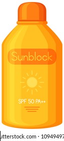Una ilustración de Sunblock en fondo blanco