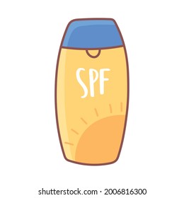 sunblock plastic bottle isolated icon