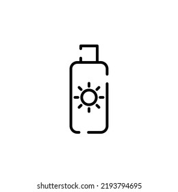 Sunblock, Sunscreen, Lotion, Summer Dotted Line Icon Vector Illustration Logo Template. Suitable For Many Purposes.