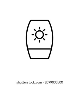 Sunblock, Sunscreen, Lotion, Summer Line Icon Design Concept Para Web Y UI, Icono Simple Para Su Proyecto.