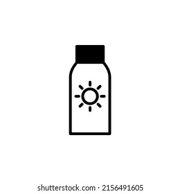 Sunblock, Sunscreen, Lotion, Summer Solid Line Icon Vector Illustration Logo Template. Suitable For Many Purposes.