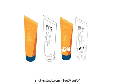 Paquete de ilustración de vectores de objetos de equipo móvil Sunblock