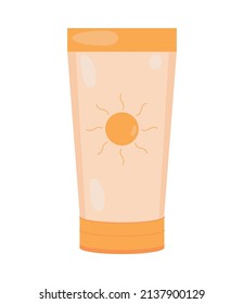 sunblock tube icon flat isolated