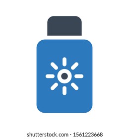 sunblock vector glyph colour icon 