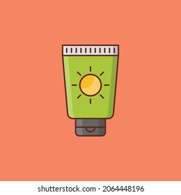 sunblock Vector illustration on a transparent background. Premium quality symbols. Vector Line Flat color  icon for concept and graphic design.