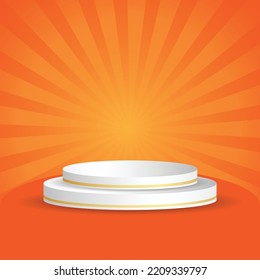 sunbrust orange colour Background, with Double Podium, Perfect for banners, posters, anything related to promotions social media, vector template. eps vector file