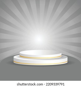 sunbrust white grey colour Background, with Double Podium, Perfect for banners, posters, anything related to promotions social media, vector template. eps vector file